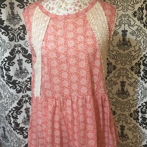 Sleeveless Coral Crochet Top